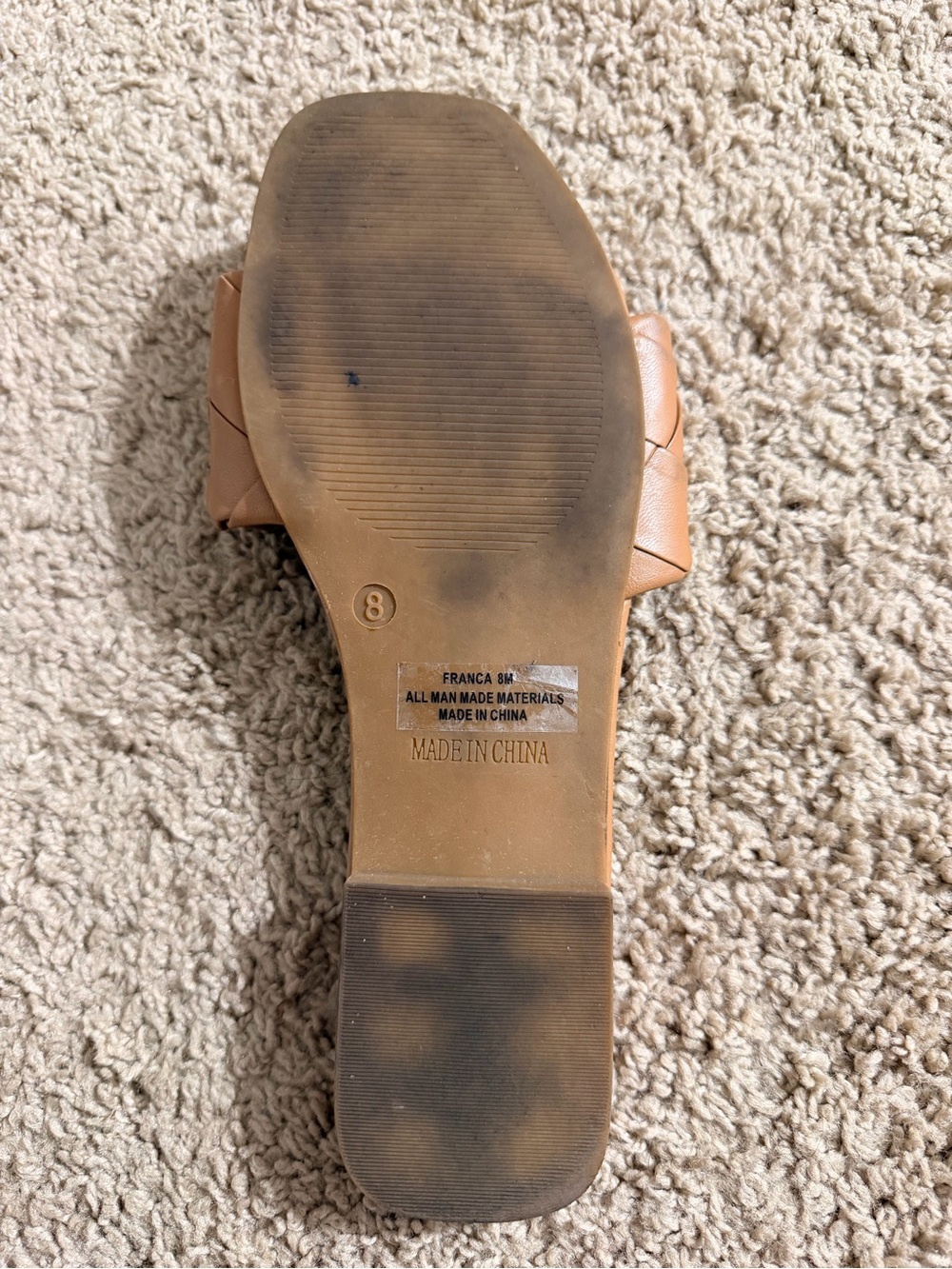 Woven Slide Sandals in Tan - Picture 3 of 3